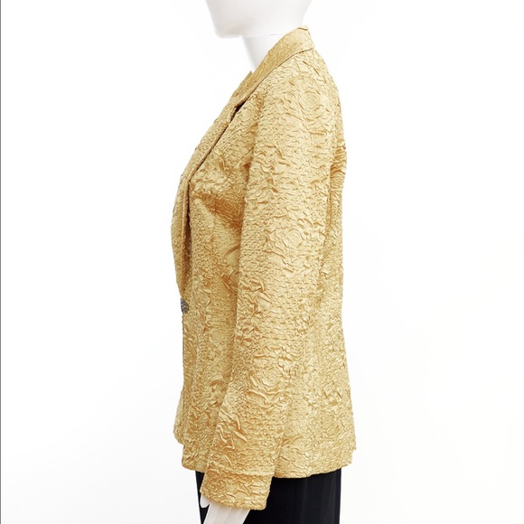 Ribkoff gold crinkled blazer / approx 8 - Picture 5 of 7